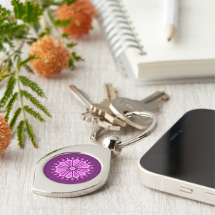 PORTE-CLÉS CADEAU MODERNE FLEUR DE MAMAN PAPA SŒUR FILS PATRO
