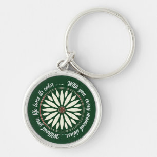 PORTE-CLÉS CADEAU MODERNE FLEUR DE MAMAN PAPA SŒUR FILS PATRO