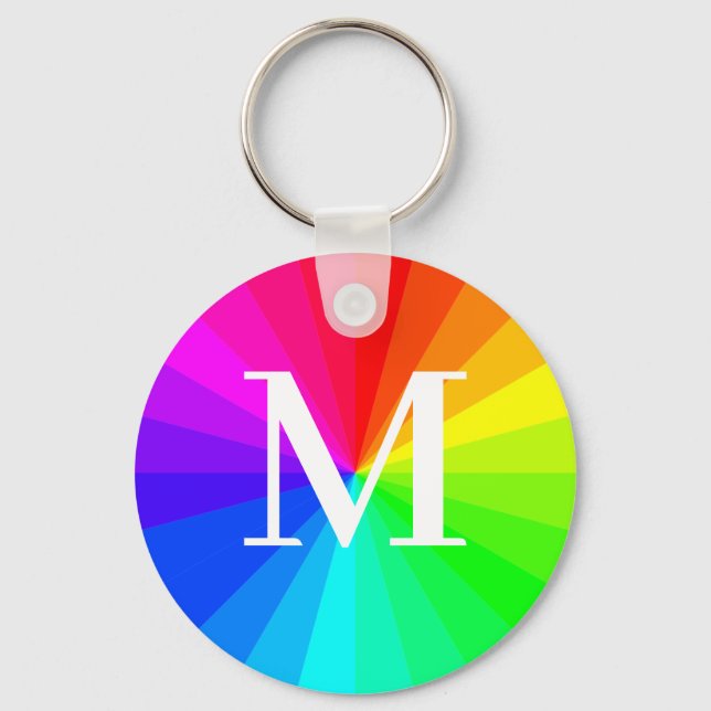 Porte-clés cadeau Monogramme Arc-en-ciel Fierté LG (Recto)