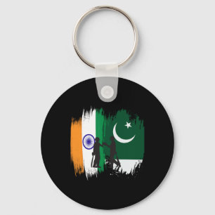 Porte-clés Cadeau patriotique de cricket pour l'Inde et le Pa