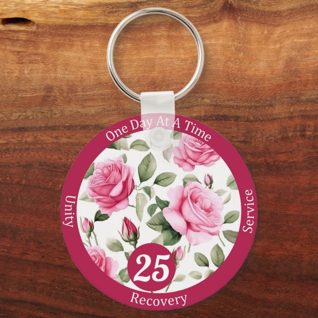 Porte-clés Cadeau personnalisé de récupération de rose pour e (Recto)