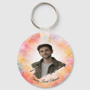 Porte-clés Cadeau personnalisé de Saint-Valentin aquarelle po