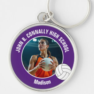 Porte-clés Cadeau Photo de Joueuse de Volley-Ball Violet