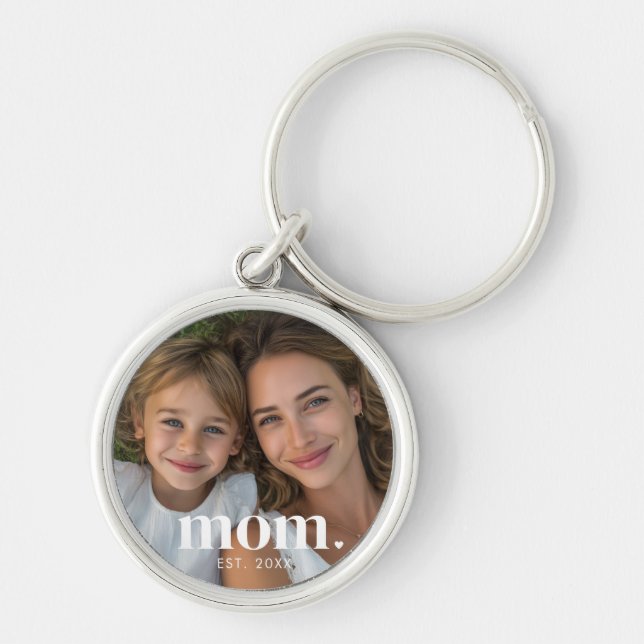 Porte-clés Cadeau Photo de Maman Établie  (Devant)