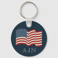 Cadeau Porte - clé du drapeau américain monogramme
