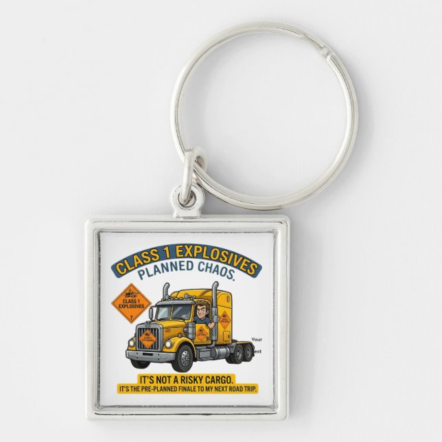 Porte-clés Cadeau pour camionneur de classe 1 explosifs | ADR (Devant)