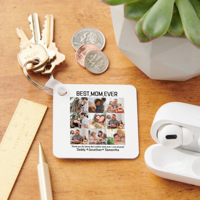 Porte-clés Cadeau pour la meilleure maman que jamais Collage  (Bureau)
