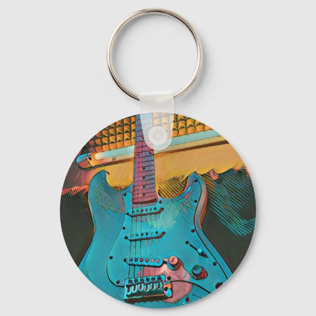 Porte-clés Cadeau pour mari guitariste (Recto)