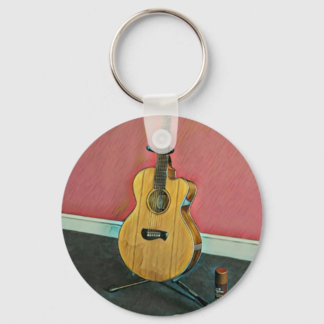 Porte-clés Cadeau pour musicien guitariste (Recto)