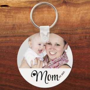 Porte-clés Cadeau pour nouvelle maman Texte Photo Maman établ