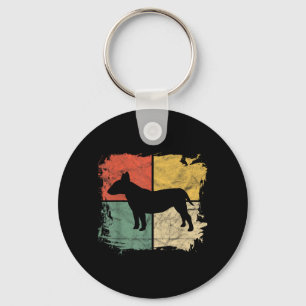 Porte-clés Cadeau pour propriétaire de Bull Terrier Rétro Car