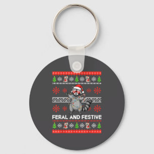 Porte-clés Cadeau pour raton laveur sauvage festif laid