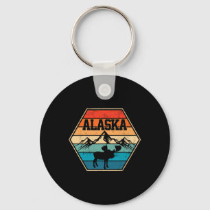 Porte-clés Cadeau Rétro Vintage Randonnée Montagne Alaska Usa
