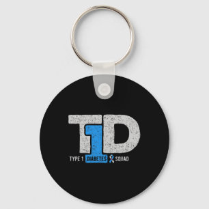Porte-clés Cadeau Ruban de Sensibilisation T1d Diabète de Typ