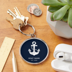 Porte-clés Cadeau souvenir de bateau personnalisé à l'ancre d