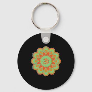 Porte-clés Cadeau spirituel de yoga mandala symbole Om Ohm Au