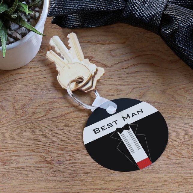 Porte-clés Cadeau Témoin de Mariage Smoking (Best Man keychain for your best man)