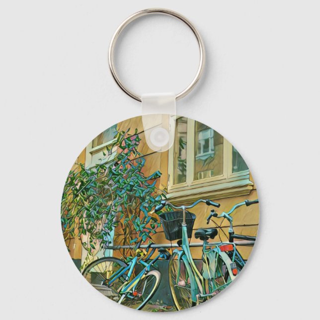 Porte-clés Cadeau Vélo Lover | Peinture à vélo (Recto)