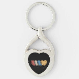 Porte-clés Cadeau vintage de la Saint-Valentin aux cœurs rétr