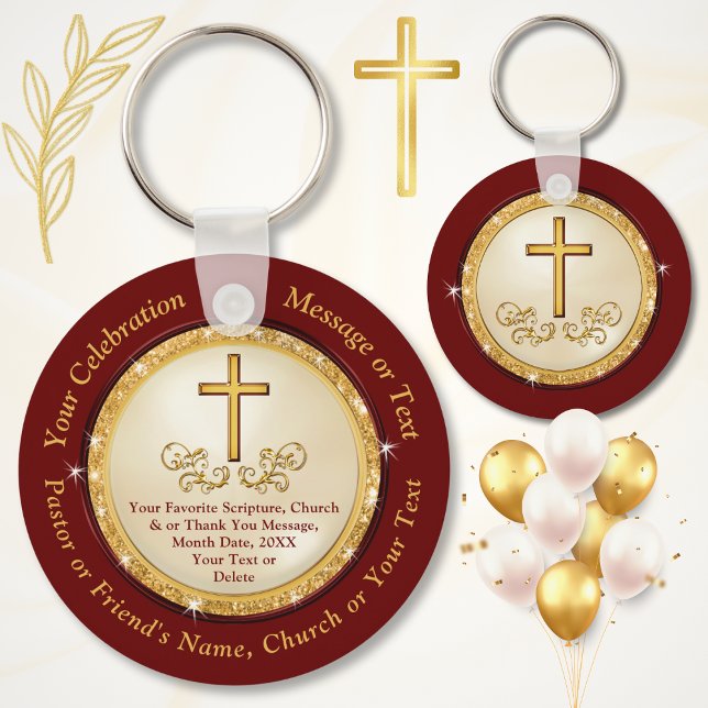 Porte-clés Cadeaux chrétiens personnalisés pour pasteur, amis (Church celebration ideas. Scripture party favors. Church party favors. Church anniversary ideas.)