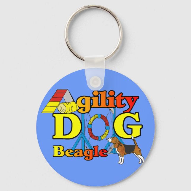 Porte-clés Cadeaux d'agilité beagle (Recto)