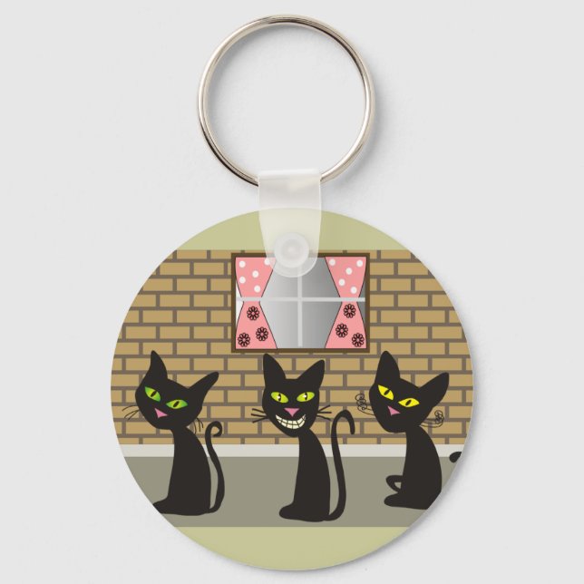 Porte-clés Cadeaux d'Art Chat Noir "We Three Amigos" (Recto)