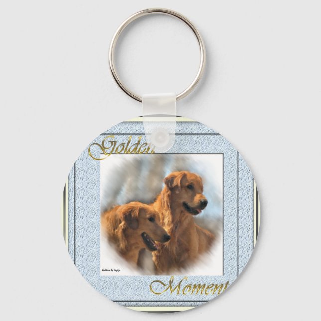 Porte-clés Cadeaux d'art Golden Retriever (Recto)