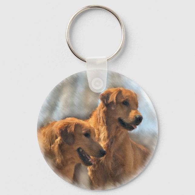 Porte-clés Cadeaux d'art Golden Retriever (Recto)