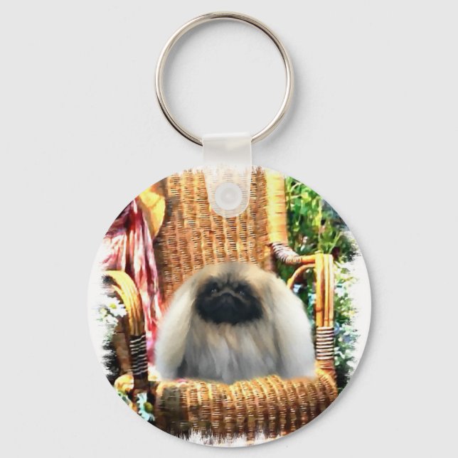 Porte-clés Cadeaux d'art Pekingese (Recto)