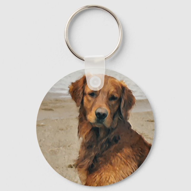 Porte-clés Cadeaux d'art Retriever doré (Recto)