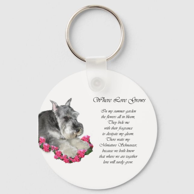 Porte-clés Cadeaux d'art Schnauzer miniature (Recto)