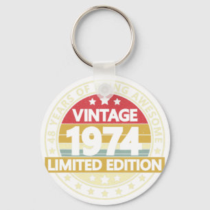 Porte-clés Cadeaux de 48 ans Vintage 1974 Édition limitée 48t