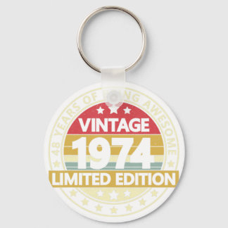 Porte-clés Cadeaux de 48 ans Vintage 1974 Édition limitée 48t