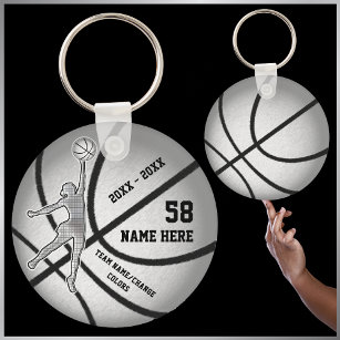 Porte-clés Cadeaux de basket-ball avec votre texte et vos cou