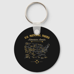 Porte-clés Cadeaux de carte des 62 parcs nationaux Parc améri
