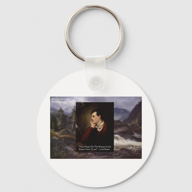 Porte-clés Cadeaux de citations d'amour de Lord Byron "Douce  (Recto)