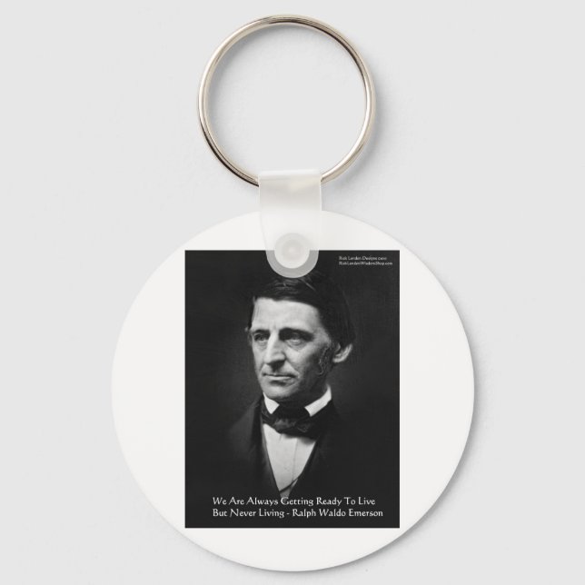 Porte-clés Cadeaux de citations de sagesse de RW Emerson "Prê (Recto)