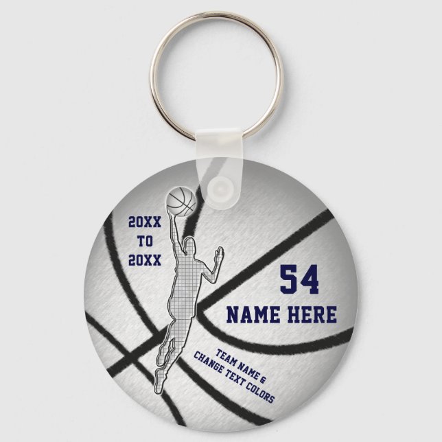 Porte-clés Cadeaux de fête de basketball personnalisés et pas (Recto)