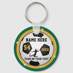 Porte-clés Cadeaux de football personnalisés verts et or pour