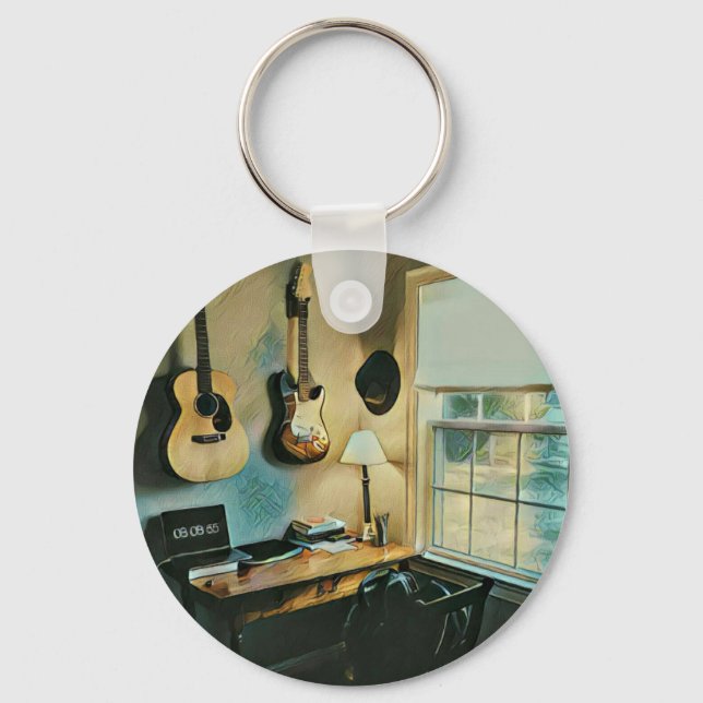 Porte-clés Cadeaux de guitare pour petite amie (Recto)