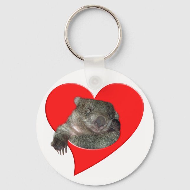 Porte-clés Cadeaux de la Saint Valentin, Wombat Love! (Recto)
