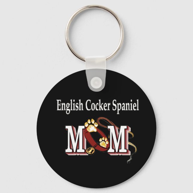 Porte-clés cadeaux de maman cocker spaniel anglais (Recto)