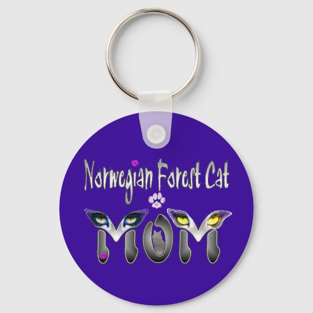 Porte-clés Cadeaux de maman de chat de la forêt norvégienne (Recto)