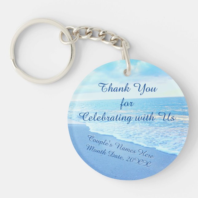 Porte-clés Cadeaux de mariage de destination personnalisables (Devant)
