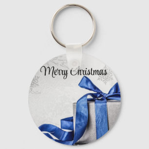 Porte-clés Cadeaux de Noël bleu et argent