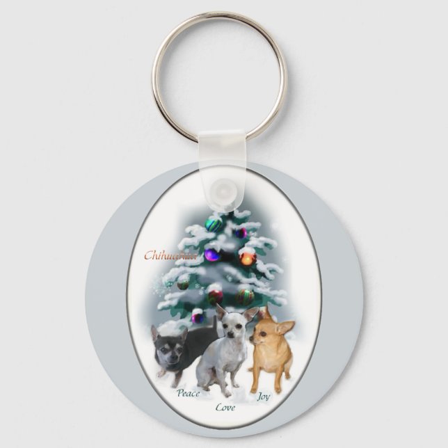 Porte-clés Cadeaux de Noël du Chihuahua (Recto)