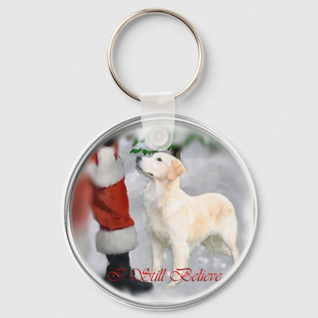 Porte-clés Cadeaux de Noël Golden Retriever (Recto)