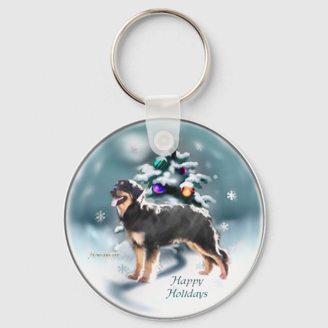 Porte-clés Cadeaux de Noël Hovawart (Recto)