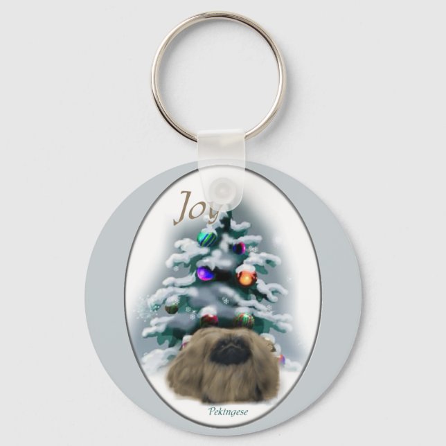 Porte-clés Cadeaux de Noël Pekingese (Recto)