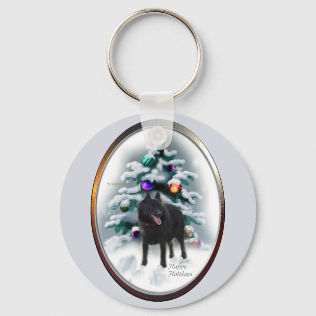 Porte-clés Cadeaux de Noël Schipperke (Recto)